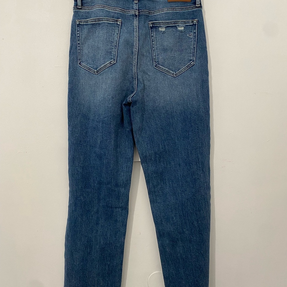 Stylish Blue Straight Leg Women's Jeans - Picture 3 of 6